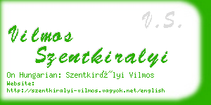 vilmos szentkiralyi business card